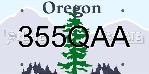 355QAA Oregon License Plate