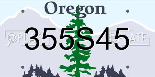 355S45 Oregon License Plate