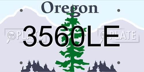 3560LE Oregon License Plate