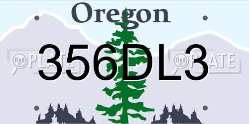 356DL3 Oregon License Plate