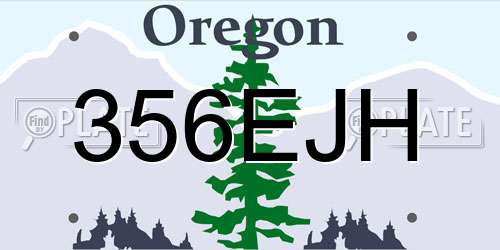 356EJH Oregon License Plate