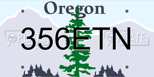 356ETN Oregon License Plate