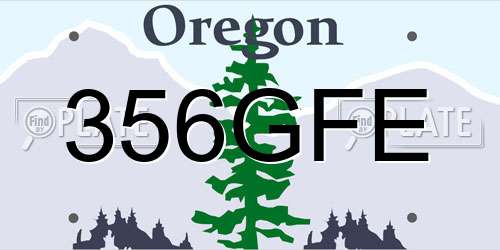 356GFE Oregon License Plate