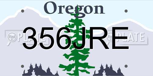 356JRE Oregon License Plate