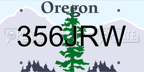 356JRW Oregon License Plate