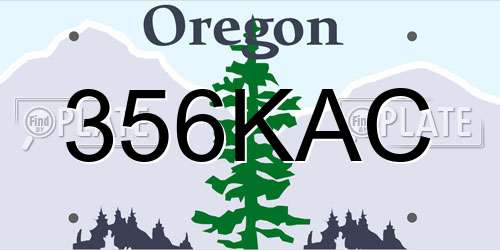 356KAC Oregon License Plate