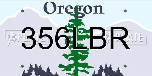 356LBR Oregon License Plate