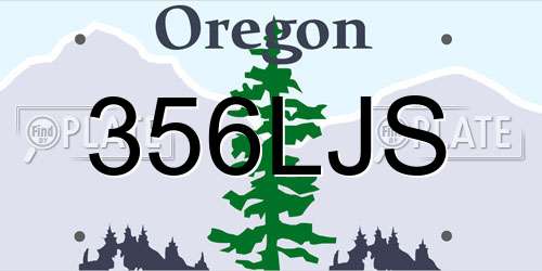 356LJS Oregon License Plate