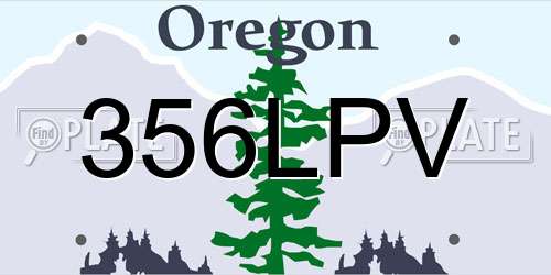 356LPV Oregon License Plate