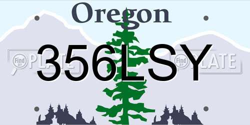 356LSY Oregon License Plate
