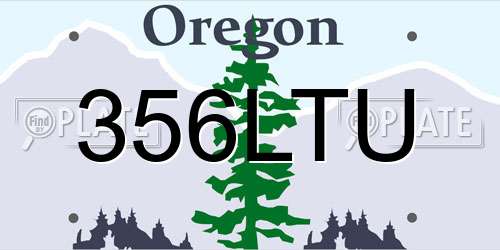 356LTU Oregon License Plate