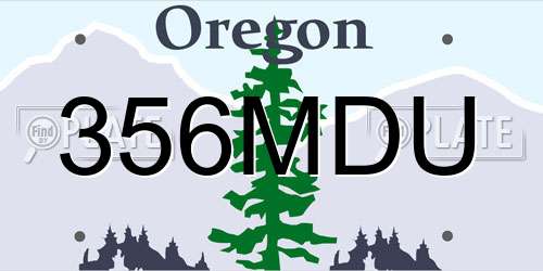 356MDU Oregon License Plate