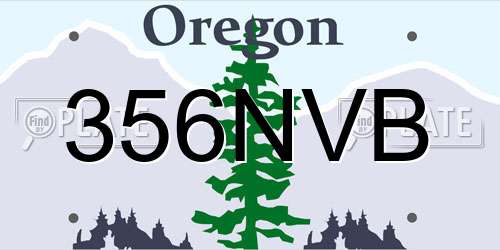 356NVB Oregon License Plate
