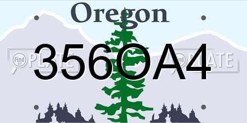 356OA4 Oregon License Plate