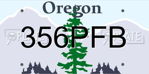 356PFB Oregon License Plate