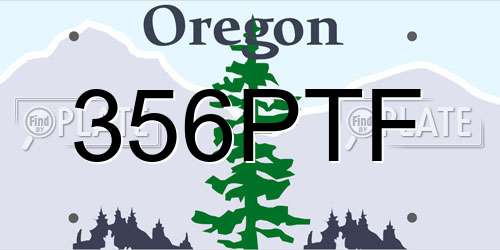 356PTF Oregon License Plate