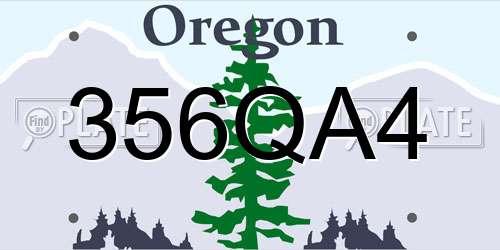 356QA4 Oregon License Plate