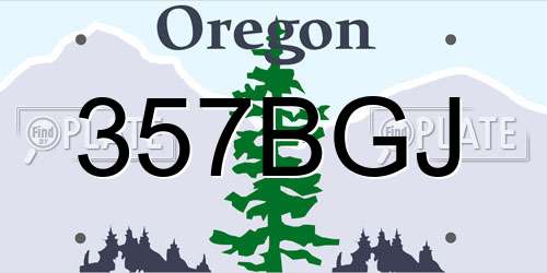 357BGJ Oregon License Plate