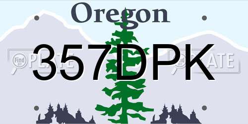 357DPK Oregon License Plate