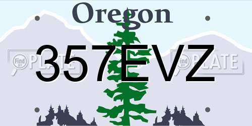 357EVZ Oregon License Plate
