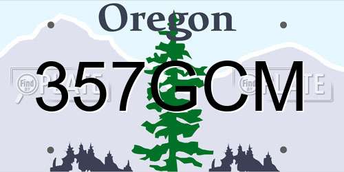 357GCM Oregon License Plate