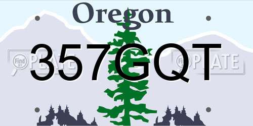 357GQT Oregon License Plate