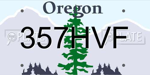 357HVF Oregon License Plate