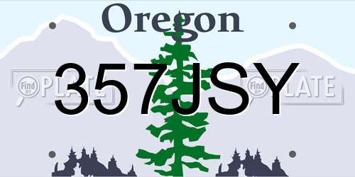 357JSY Oregon License Plate
