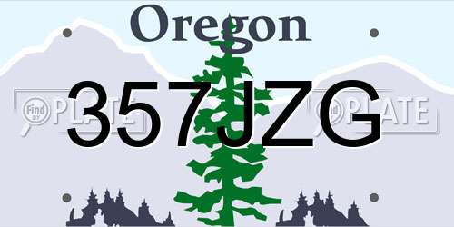 357JZG Oregon License Plate