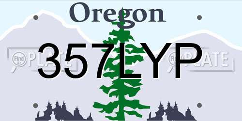 357LYP Oregon License Plate