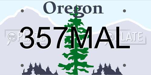 357MAL Oregon License Plate