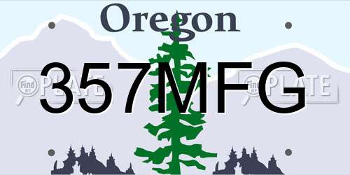 357MFG Oregon License Plate