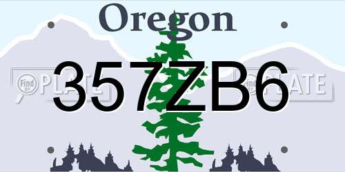 357ZB6 Oregon License Plate