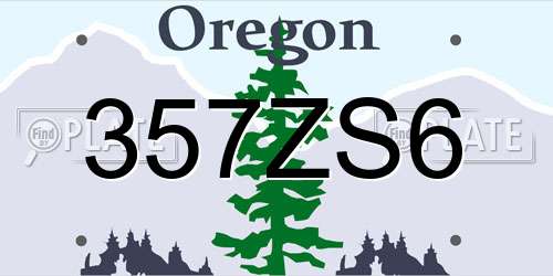 357ZS6 Oregon License Plate
