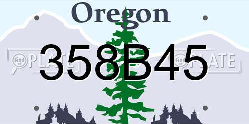 358B45 Oregon License Plate
