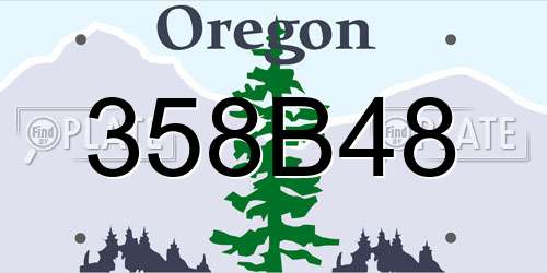 358B48 Oregon License Plate