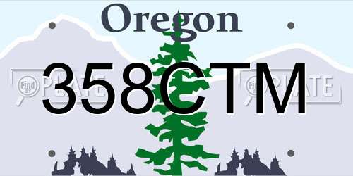 358CTM Oregon License Plate