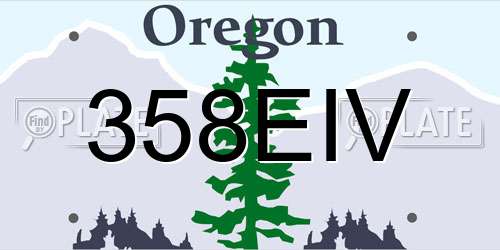 358EIV Oregon License Plate