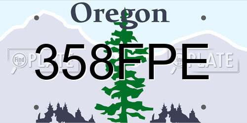 358FPE Oregon License Plate