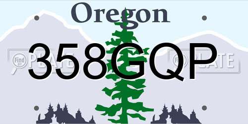 358GQP Oregon License Plate