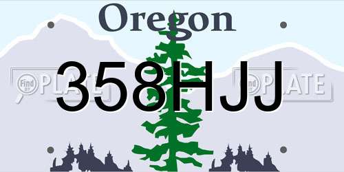 358HJJ Oregon License Plate