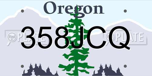 358JCQ Oregon License Plate