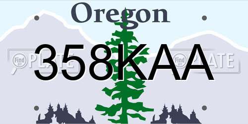 358KAA Oregon License Plate