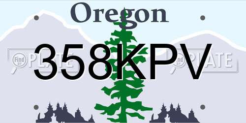 358KPV Oregon License Plate