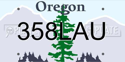 358LAU Oregon License Plate