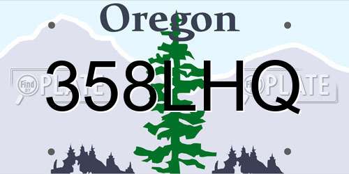 358LHQ Oregon License Plate
