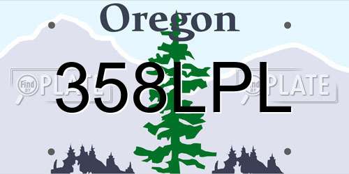 358LPL Oregon License Plate