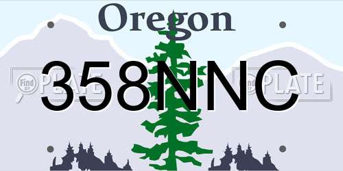 358NNC Oregon License Plate