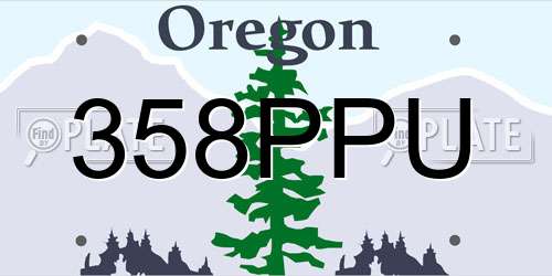 358PPU Oregon License Plate