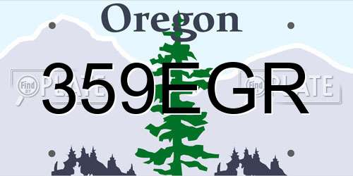 359EGR Oregon License Plate